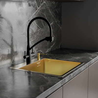 Мойка кухонная РМС MR-5050G (корзина раздвижная и дозатор врезной)