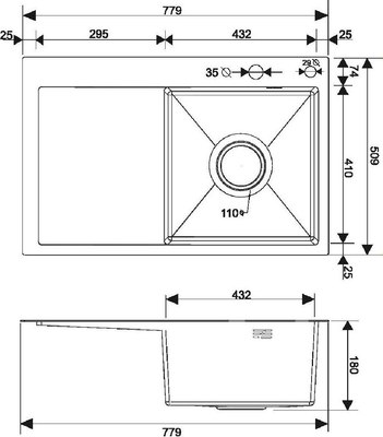 Мойка кухонная РМС MRK-7851G R