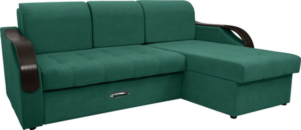 Диван угловой Сириус Лидер-6 с оттоманкой ППУ 260x165 - фото