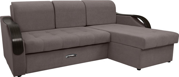 Диван угловой Сириус Лидер-6 с оттоманкой НПБ 260x165 - фото