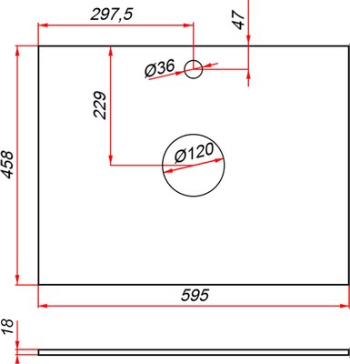 Столешница для тумбы в ванную ЗОВ CDSP18TS595458C2
