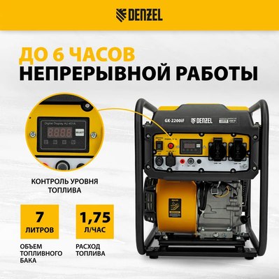 Инверторный генератор Denzel GK-3800iF / 94708