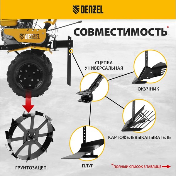 Мотоблок бензиновый Denzel DPT-370S / 56443