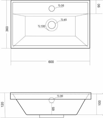 Умывальник Madera Классика Slim 60x36см / 4627173210874