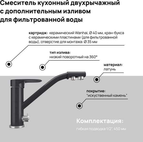 Смеситель Maunfeld MFQT-10DGR