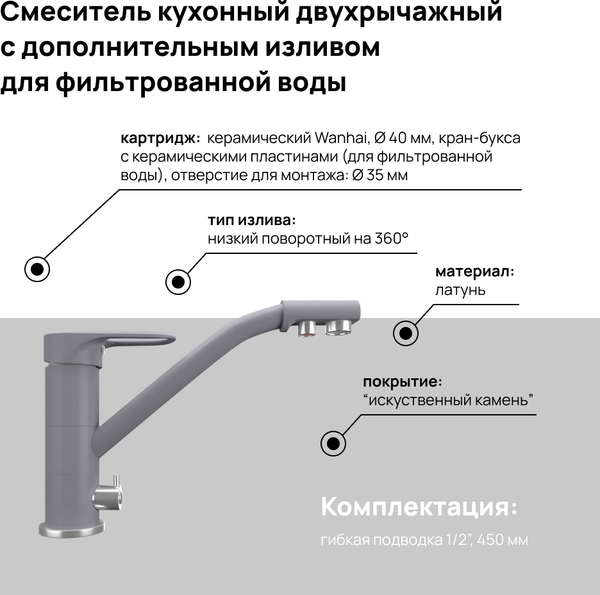 Смеситель Maunfeld MFQT-10LGR