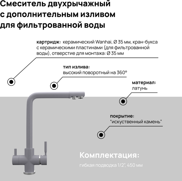Смеситель Maunfeld MFQT-16LGR