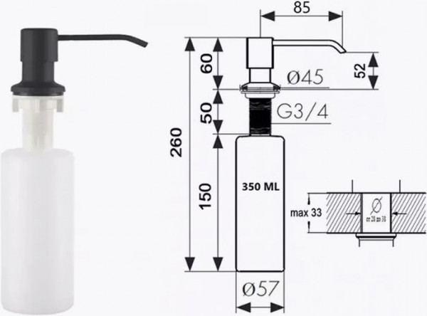Мойка кухонная Wisent WS-36050ВD/GER013