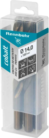 Набор сверл Rennbohr Cobalt Prom 14.0х160мм Хв.12.0мм HSS-Co Р6М5К5 / 671140 - фото