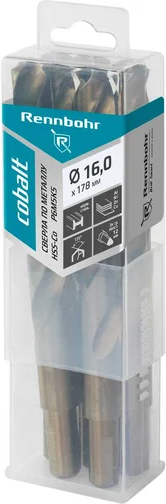 Набор сверл Rennbohr Cobalt Card 16.0х178мм Хв.12.0мм HSS-Co Р6М5К5 / 671160 - фото