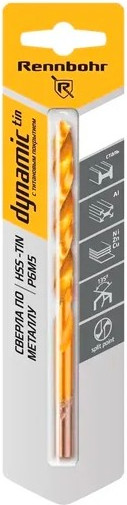 Сверло Rennbohr 9.0х125мм Dinamic-TIN Р9М3 / 667090 - фото