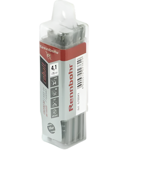 Набор сверл Rennbohr Cobalt Prom 4.1х75мм HSS-Co Р6М5К5 / 670041 - фото