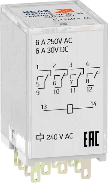 Реле промежуточное КЭАЗ OptiRel G RP55-34-240-6-CO/TIL / 281117 - фото