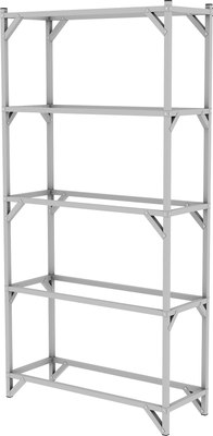 Стеллаж металлический ИМпласт С 5 полками из монолитный поликарбоната / 18270