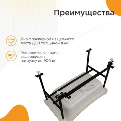 Ванна акриловая Radomir Арчи 1-01-0-0-1-341 (с рамой, сливом, фронтальной панелью и полотенцедержателем)