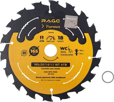 Пильный диск Vira Rage Furious Fast cut 165мм / 594246 - фото