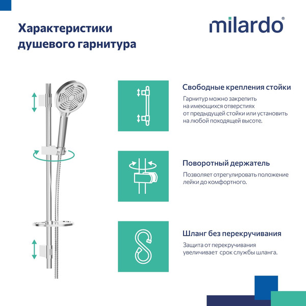 Душевой гарнитур Milardo ILS3C70M16