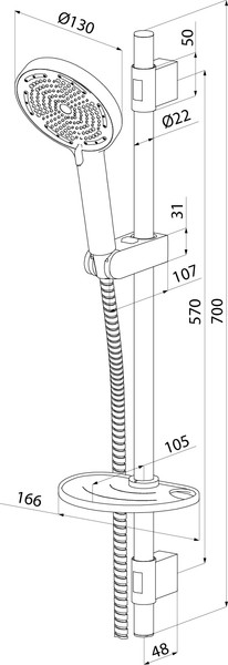 Душевой гарнитур Milardo ILS3B70M16