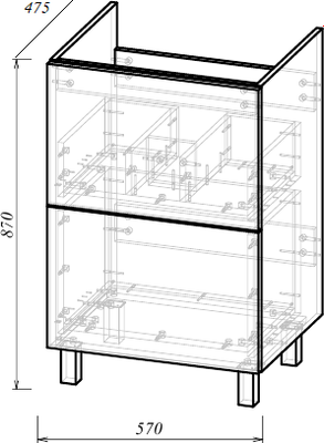 Тумба под умывальник Garda Grado 66_570 26.66.570