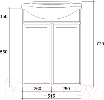 Тумба под умывальник Sanita Идеал IDLSACW56013F1