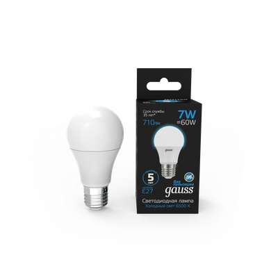 Лампа Gauss A60 7W 710lm 6500K E27 LED / 102502307