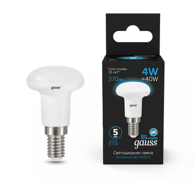 Лампа Gauss R39 4W 370lm 6500K Е14 LED / 106001304