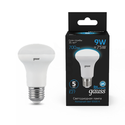 Лампа Gauss R63 9W 700lm 6500K E27 LED / 106002309
