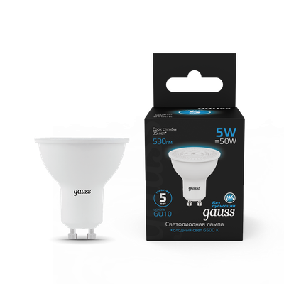 Лампа Gauss MR16 5W 530lm 6500K GU10 LED / 101506305
