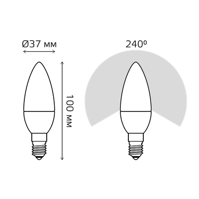 Лампа Gauss Свеча 6W E14 RGBW+димирование LED / 103101406