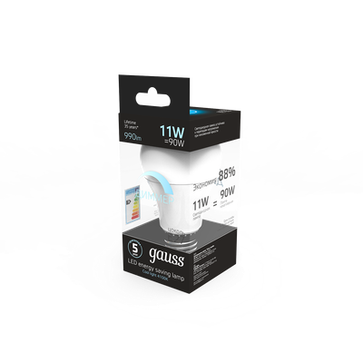 Лампа Gauss A60 11W 990lm 4100К E27 диммируемая LED / 102502211-D