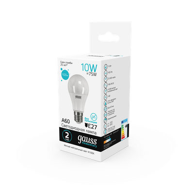 Лампа Gauss Elementary A60 10W 920lm 4100K Е27 LED / 23220