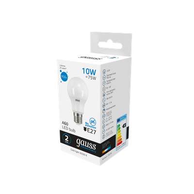Лампа Gauss Elementary A60 10W 950lm 6500K Е27 LED / 23230