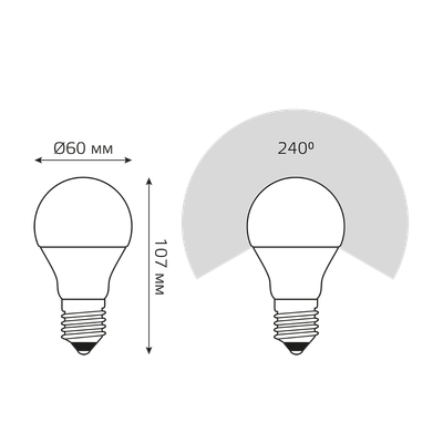Лампа Gauss Elementary A60 10W 950lm 6500K Е27 LED / 23230