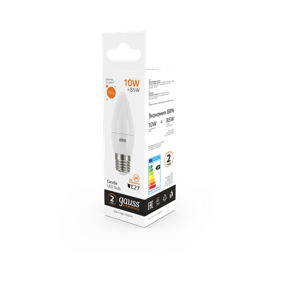 Лампа Gauss Elementary Свеча 10W 750lm 3000K E27 LED / 30210