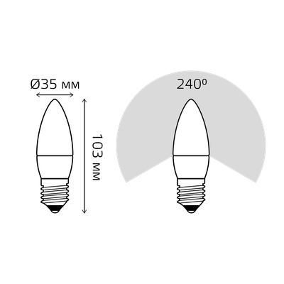 Лампа Gauss Elementary Свеча 10W 750lm 3000K E27 LED / 30210