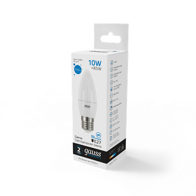 Лампа Gauss Elementary Свеча 10W 750lm 6500K E27 LED / 30230
