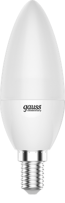 Лампа Gauss Elementary Свеча 6W 420lm 3000K Е14 LED / 33116 - фото