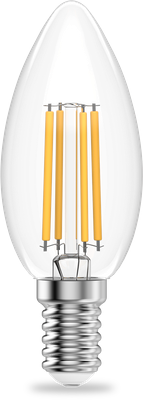 Лампа Gauss Filament Elementary Свеча 8W 510lm 2700К Е14 LED / 32118 - фото