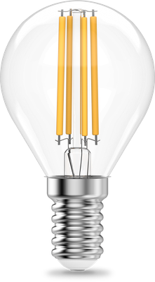 Лампа Gauss Filament Elementary Шар 10W 650lm 2700К Е14 LED / 52110 - фото
