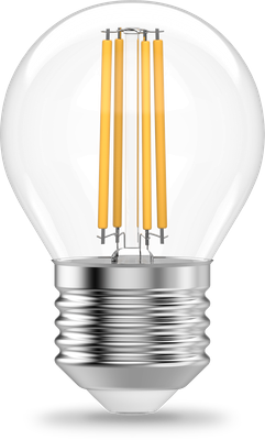 Лампа Gauss Filament Elementary Шар 10W 650lm 2700К Е27 LED / 52210 - фото