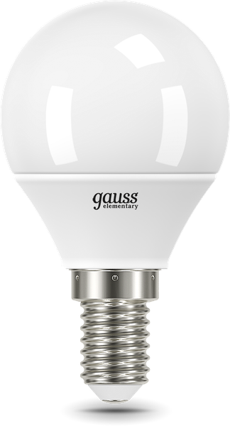 Лампа Gauss Elementary Шар 10W 750lm 6500K Е14 LED / 53130 - фото