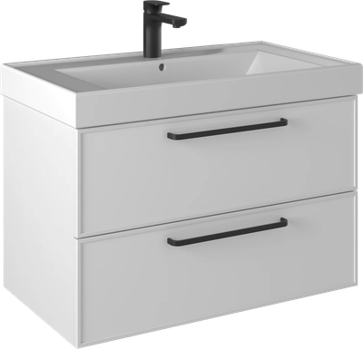 Тумба с умывальником Briz Кватро т18-80 Грэмми / 246 03-18080-19 00 БЕЛ - фото