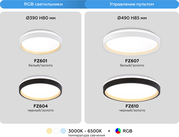 Потолочный светильник Ambrella Orbital FZ610 BK/GD