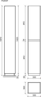 Шкаф-пенал для ванной Sancos Libra PLB35FEG