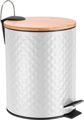 Мусорное ведро FORA White Rhombus FOR-BIN-5LWB - фото