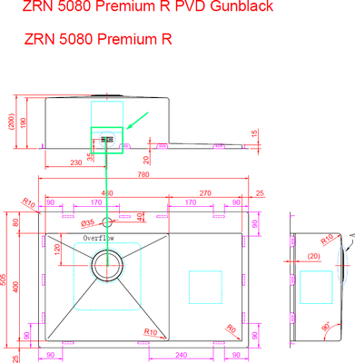 Мойка кухонная ZORG ZRN 5080 Premium R