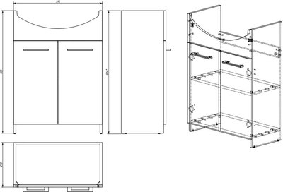 Тумба под умывальник Акваль EK.60.00.10.N