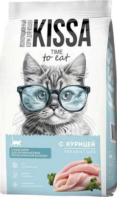 Сухой корм для кошек Kissa для профилактики мочекаменной болезни с курицей - фото