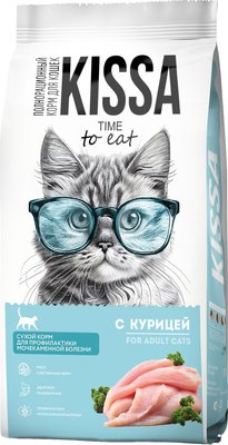 Сухой корм для кошек Kissa для профилактики мочекаменной болезни с курицей - фото