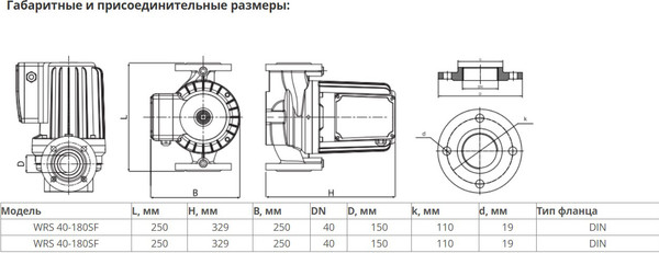 Циркуляционный насос Wellmix WRS 40-180SF 250 / 17109993